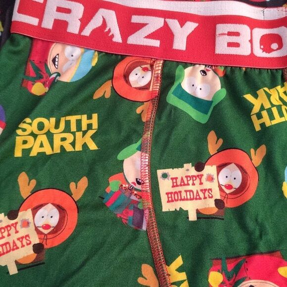 Crazy Boxer 2 Pairs SpongeBob And South Park Christmas Boxer Briefs Large - Picture 4 of 15